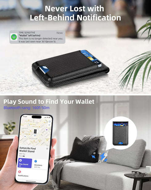 for Magsafe Wallet, Magnetic Wallet for iPhone 16/15/14/13/12, Adjustable Stand, Wallet Tracker, 6 Cards Holder, Vegan