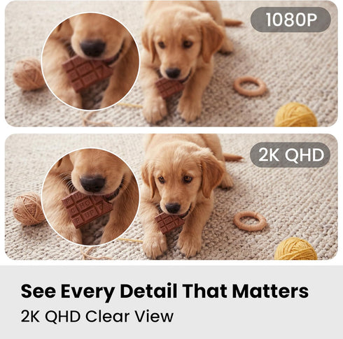 woomo 2 Pack 2K 2-Way Setup 2.4G Indoor Camera for Pet & Baby Monitoring, Clear View, Motion Alerts & Night Vision
