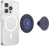 PopSockets Phone Grip Compatible with MagSafe, Phone Holder - Alum Triangle Knurled French Navy, Wireless Charging