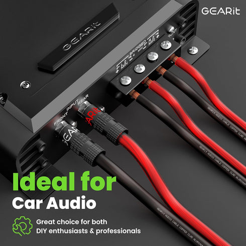 GearIT Pro Series 12 Gauge Speaker Wire Cable - 30.4 Meters / 100 Feet, Black Red, CCA HiFi Audio for Car Audio and