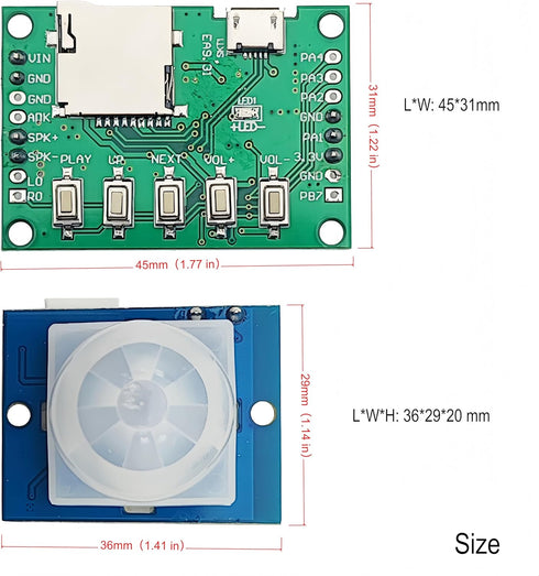 Yuuhseel MP3 DIY Audio Recorder and Player Kit Music Voice Recording Module DIY Welcomer Sound Recording Board
