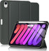 Soke iPad Mini 7 A17 Pro Case 2024, iPad Mini 6 Case 2021 with Pencil Holder, Shockproof Protection, Dark Grey