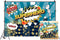 Haoyiyi 5x4ft Superhero City Backdrop, Dark Blue Sky Boom Cloud Background for Photography Activity Decoration