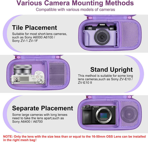 a6400 a6700 a6000 a6100/Sony ZV-E10 ZV1 ZV1F ZV-E10 RX100 XANAD Hard Case for Sony II/Sony VII Mirrorless Digital