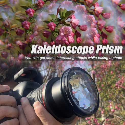 Andoer Kaleidoscope Glass Prism, 77mm Kaleidoscope Prism Camera Glass Filter for SLR Photography Accessories