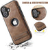 C Casus 17 6.3 Inch (2025), Casus for iPhone Case with MagSafe, Slim Kickstand Vegan Leather Protective Cover