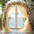 Wedding Arch Draping Fabric, 1 Panel 28" x 19Ft Champagne Sheer Backdrop Curtain for Ceremony Party Decor