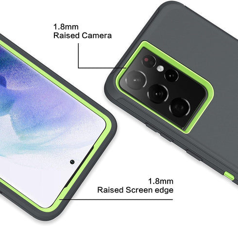 MXX Case Compatible with Galaxy S21 Ultra, 3-Layer Heavy Duty Body Bumper Cover, Shock Protection, Dust Proof