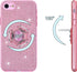 Wisdompro Case for iPhone SE 2022/2020, for iPhone 8, for iPhone 7, Cute Glitter Bling Sparkly Case with Ring Stand,