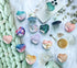 Expanding Mobile Cell Phone Grip Heart Shape Glass Holder for Smartphones, Sliver Shell