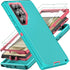 Samsung Galaxy S24 Ultra Case with 2Pcs Self Healing TPU Screen & Camera Lens Protectors, Heavy Duty (Aqua Blue/Pink)