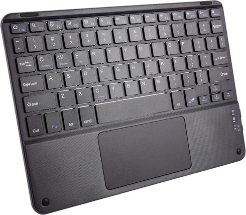 Wireless Bluetooth Keyboard, Ultra Slim Rechargeable Portable Cordless Keyboard with Touchpad, 10 Inch for iOS Android