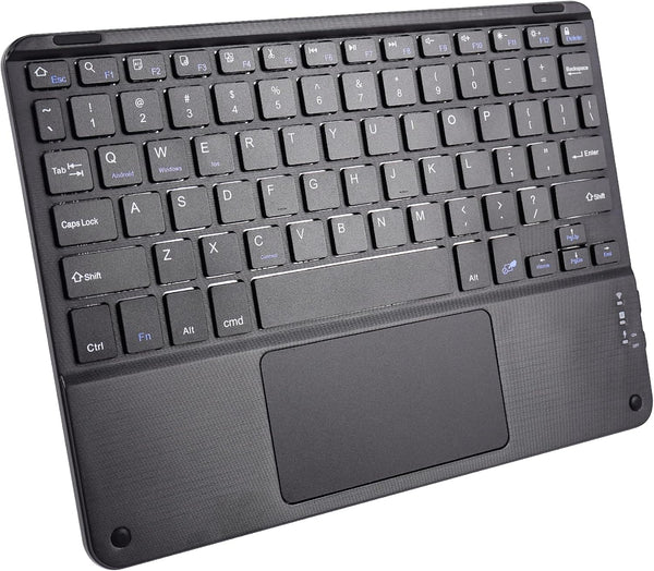 Wireless Bluetooth Keyboard, Ultra Slim Rechargeable Portable Cordless Keyboard with Touchpad, 10 Inch for iOS Android