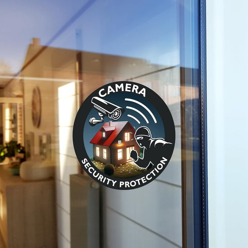 Intruder & Thief Deterrent Stickers - Security House Alarm & Camera - 6 Round Stickers