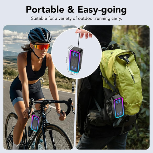 IKT 30W Bluetooth5.4, Bass,24H IPX7 Portable Bluetooth Speaker with Lights x Holidays/World Cup Stuffers, Loud Stereo