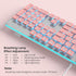 SbocKeeb 104-Key Retro Punk Keyboard - Full Size Typewriter Pink Keyboard with Square Keycap and LED Blue Backlight