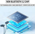 Neckband Bluetooth Headphones, V5.2 with Microphone, 35 Hours Playtime, IPX7 Sweatproof, Blue
