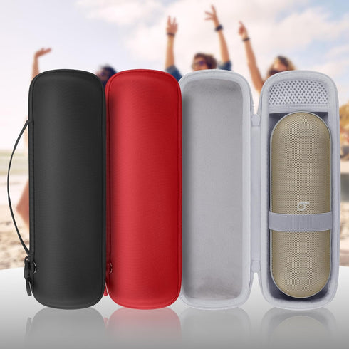 co2CREA Hard Protective Case for Beats Pill Wireless Bluetooth Speaker with Shoulder Strap, Champagne Gold
