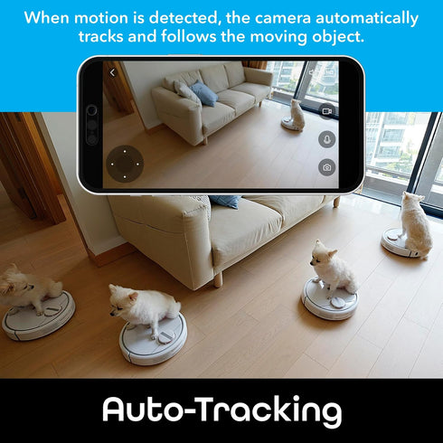 Scope Indoor 1080p HD Smart Auto-Tracking Security Camera, White, Motion Only