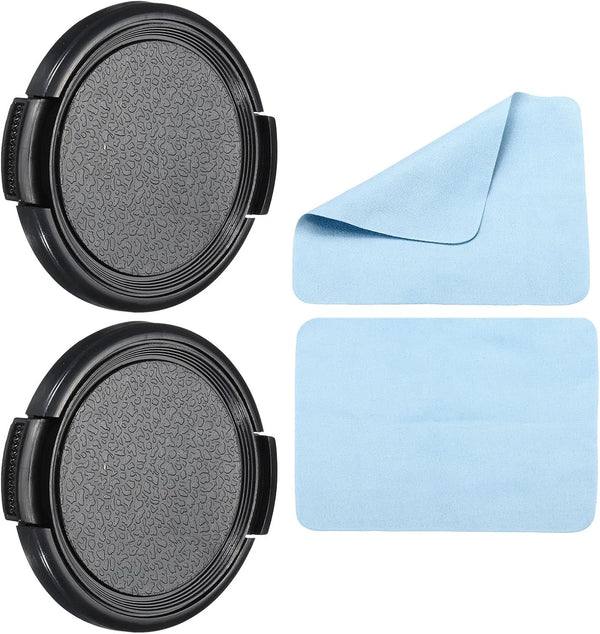 PATIKIL Camera Lens Cap, 2 Pack Sides Pinch Front Lens Cover with Microfiber Cleaning Cloth for 46mm Lenses