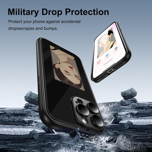 Smart Ink Black Screen Projection Phone Case for iPhone 13 Pro Max, Customizable Ink Screen Back Cover