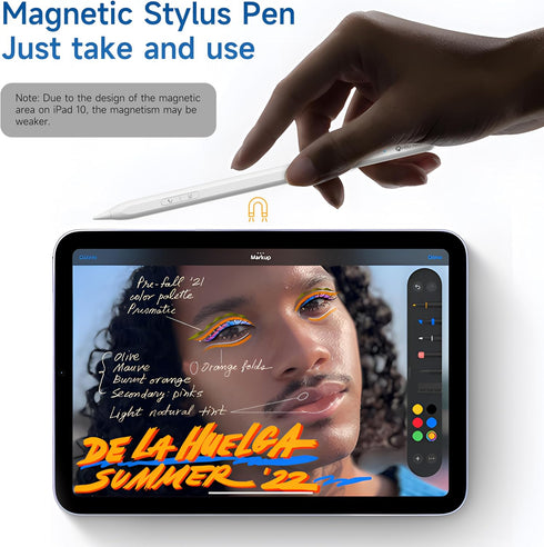 HOU Pencil USB-C for Apple, Quick Undo & Erase Keys, Hidden USB-C Charging Port, Stylus Pen for iPad 2018-2024