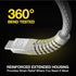 Scosche HDCAB4WT Strikeline 4-ft Braided USB-A to USB-C Charger Cord, Heavy-Duty Fast Charging & Data Transfer Cable