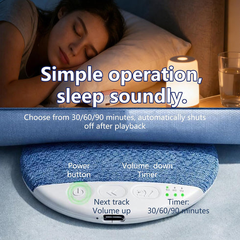 Generic Pillow Speaker for Sleeping, Bluetooth Pillow Speaker, Under-Pillow Speakers with White Noise, Stereo Bass