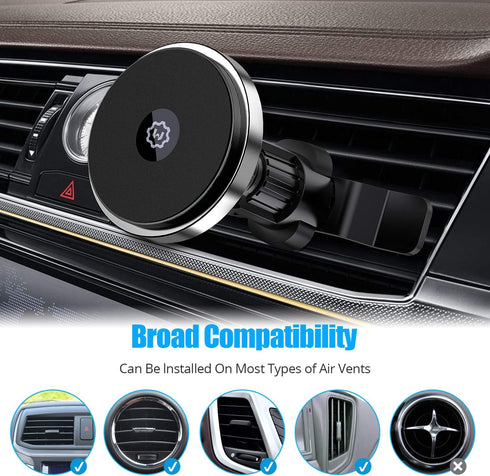 WixGear Wireless Magnetic Car Charger - Compatible with iPhone 13/12 Series with Auto Alignment