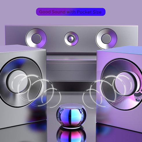 TWS Wireless Portable Small Bluetooth Speakers with Big Sound, Wireless Stereo Pairing, Minimalism Design, Metal