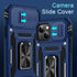 DEERLAMN iPhone 13/14 Case with Slide Camera Cover + Screen Protector (2 Packs), Navy Blue, Military Grade Shockproof