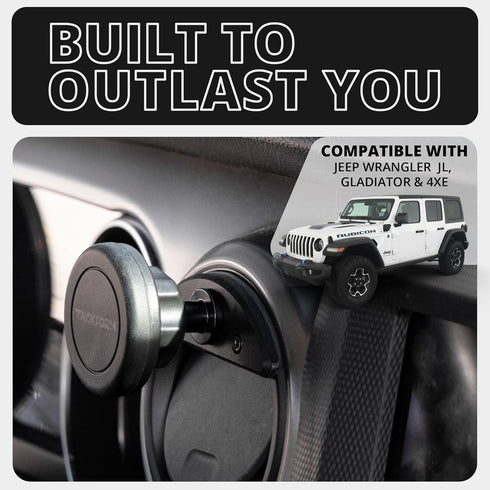 Tackform Vent Phone Mount - Compatible with 2018-2023 Jeep JL, Gladiator, 4XE | Universal Magnetic Holder, Short Reach