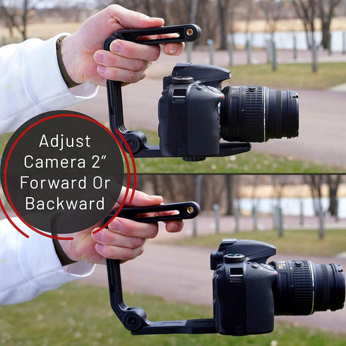 GENS Handheld Camera Stabilizer Grip - Universal U-Shaped Handle for DSLR, Mirrorless, Video Cameras
