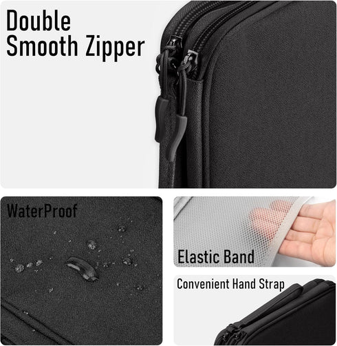 Arae Electronic Organizer, Travel Cable Storage Pouch, Double Layers Waterproof Case for Cables, Chargers, Earphones