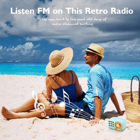 Retro Bluetooth Speaker, Vintage Radio-Greadio FM Radio with Classic Style, Strong Bass, Bluetooth 5.0, MP3 Player