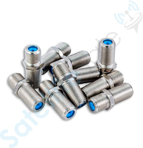 SatelliteSale High-Frequency F81 Coaxial Barrel Connectors, Female to Female F-Type 3Ghz Adapter Coupler Pack of 2 Pcs