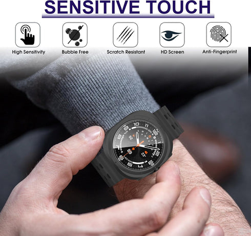 12+4 Pack Case for Samsung Galaxy Watch 7 Ultra 47mm, Waterproof Hard PC Scratch Resistant Cover with Tempered Glass