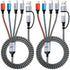 Jogrytece 4 in 2 Multi Charging Cable, USB C Cable with Dual Type-C/IP/Micro