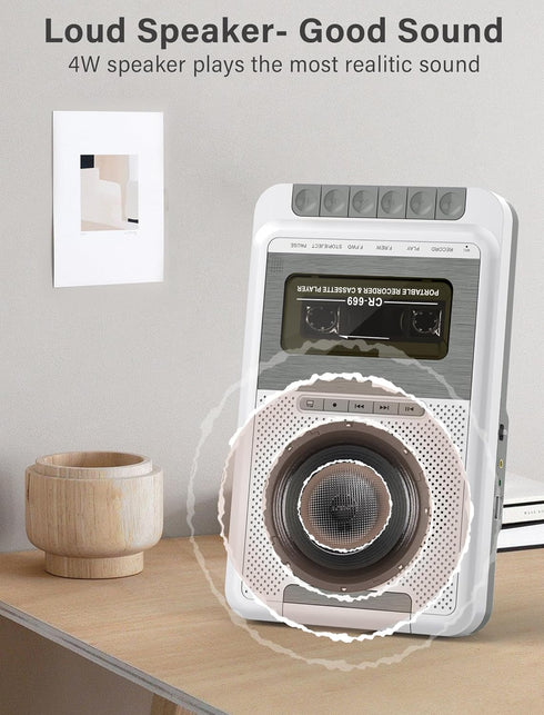 Gracioso Cassette Cassettes/USB/SD Cassette MP3 Cassette Player Recorder Converter,Record to Card via Mic, Portable