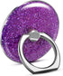 Bling Glitter Phone Grip, Round Cell Phone Ring Holder Stand in Purple for Women, Compatible with Smartphone, Tablet