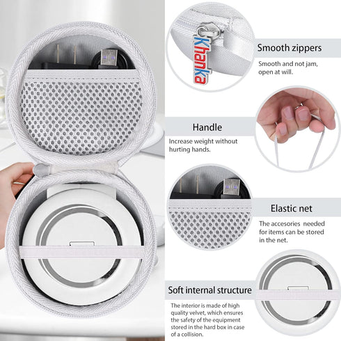 Khanka Hard Travel Case for UCOMX Nano Magnetic 2 in 1 Wireless Charger, Wireless Folding Charging Station (White)