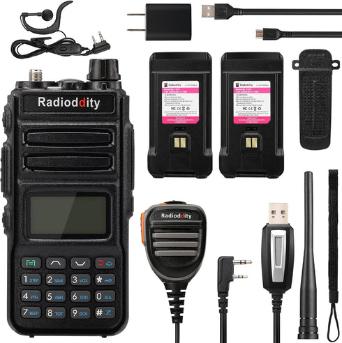 Radioddity GM-30 GMRS Handheld Radio - Long Range Two Way Radio with 11 NOAA Channels, Includes 2 Batteries