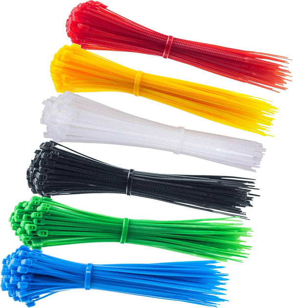 8 Inch Zip Ties - 120pcs Nylon Cable Ties, 6 Multi-colors