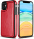 HianDier Wallet Case for iPhone 11, 6.1-inch Slim Protective Cover with Credit Card Slot Holder, Red