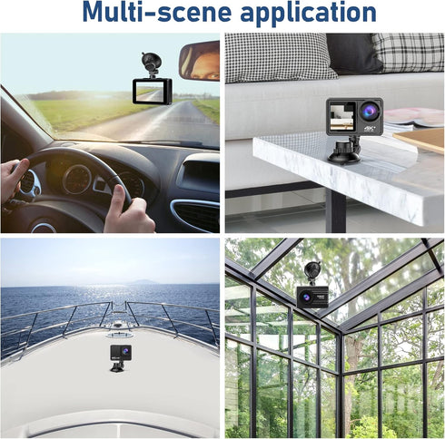 Dash Cam Mount, Suction Cup for Windshield & Dashboard, Compatible with ROVE R2-4K, CHORTAU Dash Cam, Suitable for Most