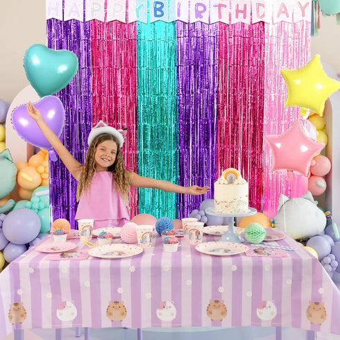 Satankya 2 Pack 24pcs 1pcs Cute Dollhouse Birthday Decorations, Including Dollhouse Party Streamers, Doll House
