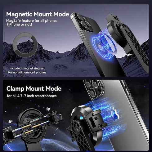 Fourpillars 54" 2 1 Magnetic Phone Tripod, Portable Selfie Stick Tripod for iPhone Magsafe with Rechargeable Remote