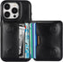 KIHUWEY iPhone 15 Pro Wallet Case with Credit Card Holder, Premium Leather Kickstand Flip Cover (Black)