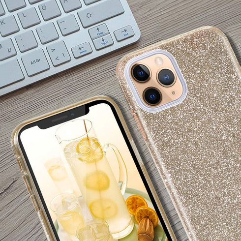 MATEPROX Compatible with iPhone 11 Pro Max Case, Bling Sparkle Girls Women Protective Case for 6.5 inch, Gold