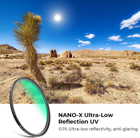 K&F Concept 77mm Ultra-Low Reflectivity MCUV Lens Protection Filter, Ultra-Slim HD Waterproof Scratch Resistant